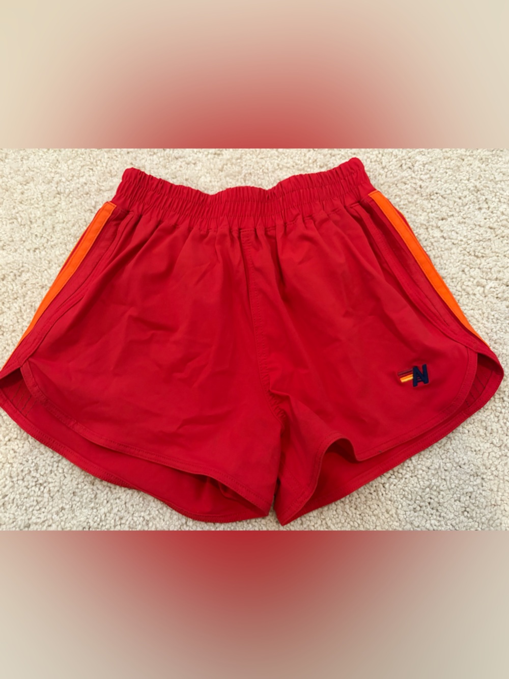 Aviator Nation Red 5 Stripe Flex Jogger Shorts, Girls Size 10